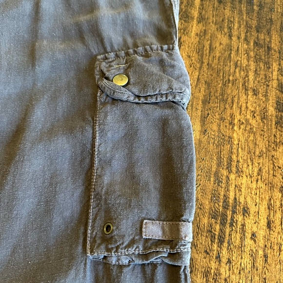 J. Crew | Linen & Silk Blend Vintage Cargo Pants, Chocolate Brown, Size 6 - Picture 4 of 10